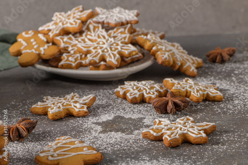 Christmas cookies on kitchen countertop