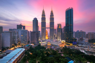 Tableau sur plexiglas Kuala Lumpur Kuala Lumpur centre affaires vue panoramique  © structuresxx