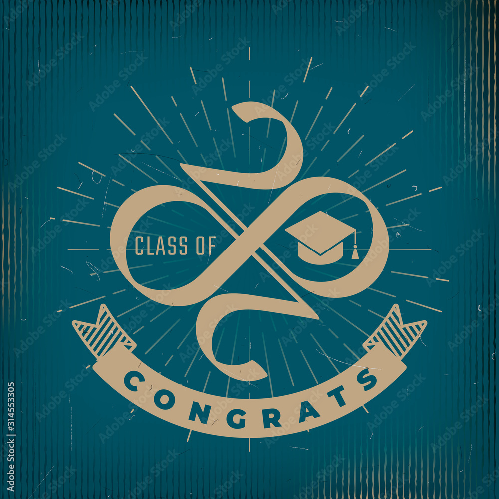 Class of 2020 Old Film Style Numerals Logo with Zeroes Making Mobius ...