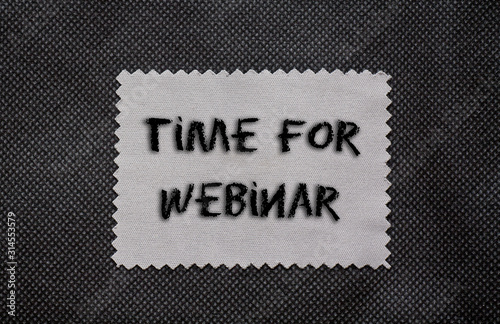 Time for webinar words written on a chalkboard