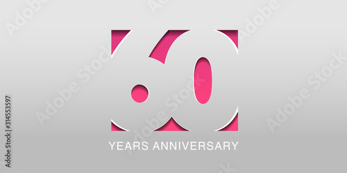60 years anniversary vector icon, symbol, logo. Graphic background or card