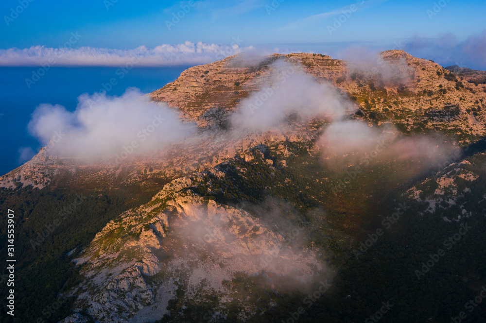 Aerial View, Mount Candina, Liendo, Liendo Valley, Montaña Oriental Costera, Cantabrian Sea, Cantabria, Spain, Europe