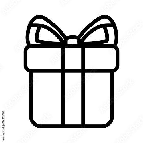 happy valentines day gift box surprise love thick line