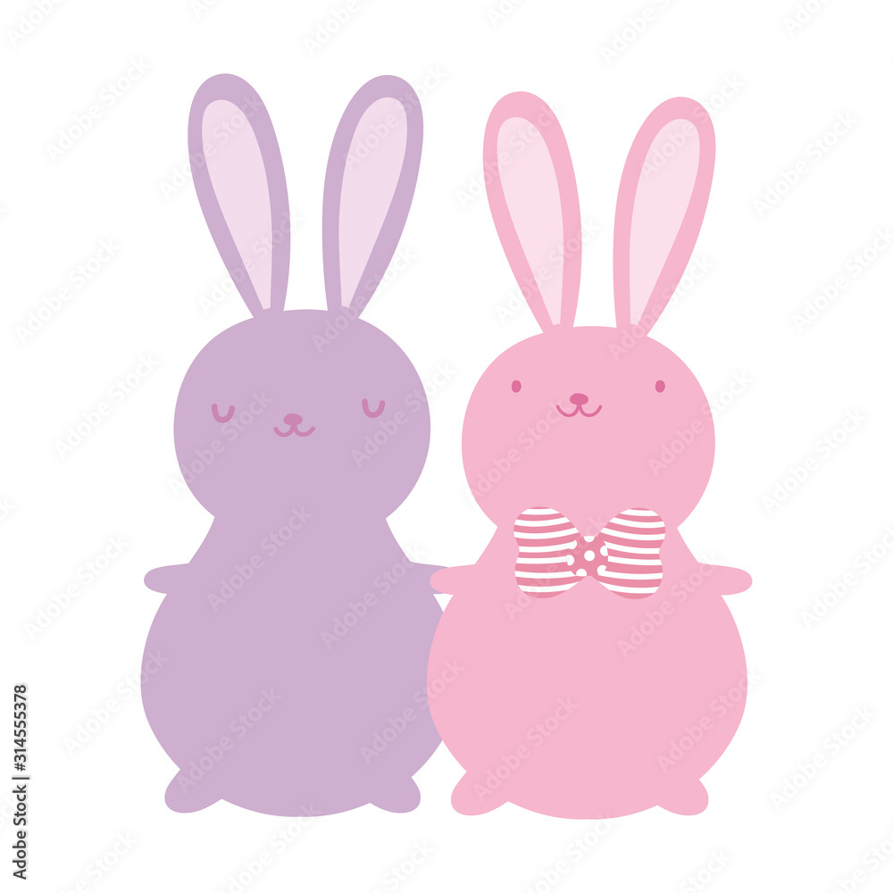 cute rabbits cartoon characters decoration design cute rabbits cartoon characters decoration design