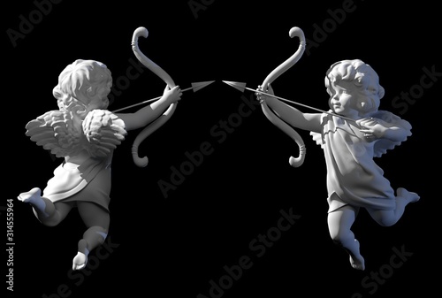 Wallpaper Mural cupid angel for valentines day 3D render