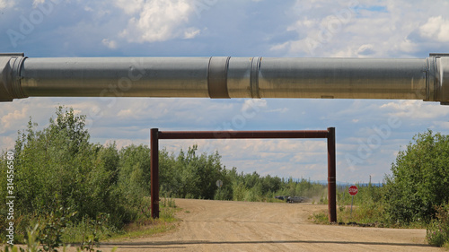 Alyeska Trans Alaska Pipeline and Headache Bar above Arctic Circle photo