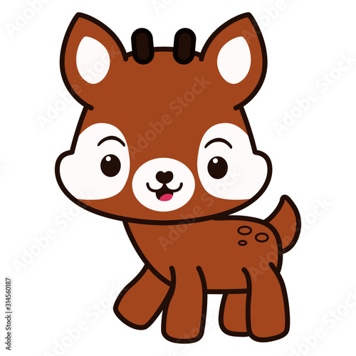 Deer cartoon illustration isolated on white background