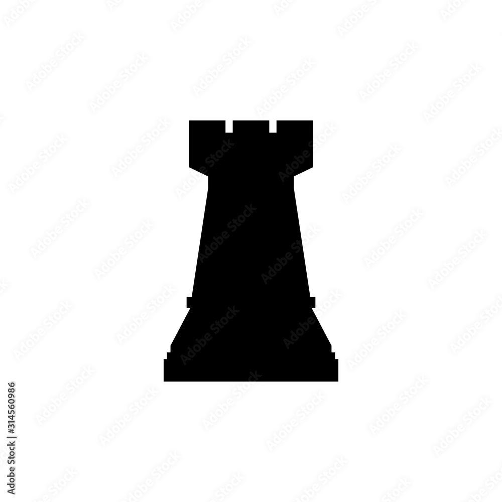 Chess rook icon simple design Chess rook icon simple design