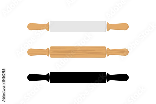 Rolling pin icon set simple design