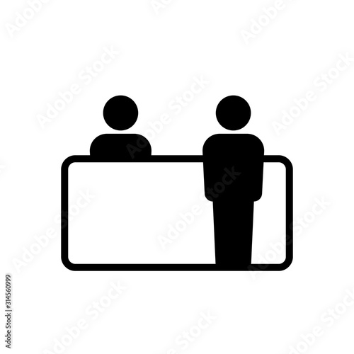 Customer service desk icon simple design