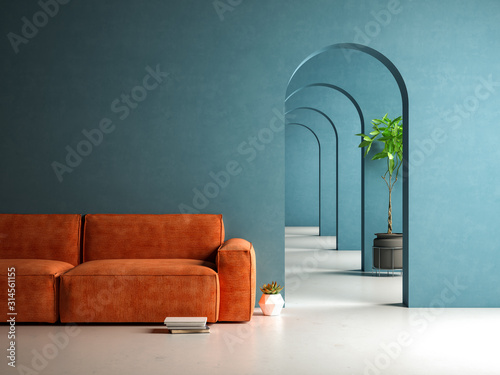 conceptual interior room 3d illustration photo