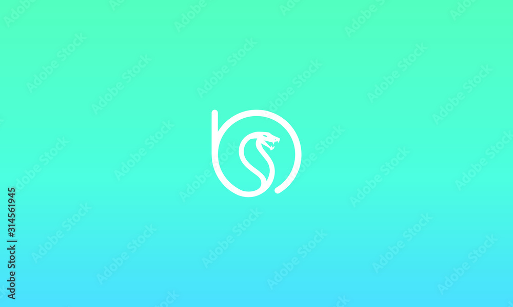 Alphabet letter monogram icon logo B with a snake Alphabet letter monogram icon logo B with a snake