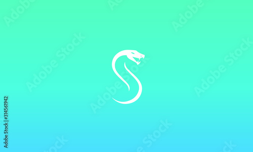 Alphabet letter monogram icon logo S with a snake 