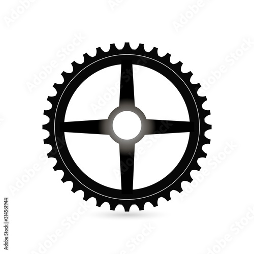 gear Icon vector. Simple flat symbol. Perfect Black pictogram illustration on white background.