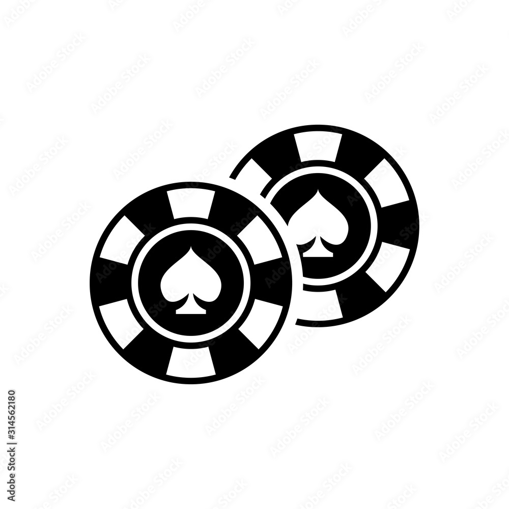 Poker chip, casino icon trendy