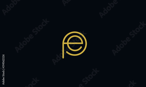 Alphabet letter monogram icon logo PE or EP