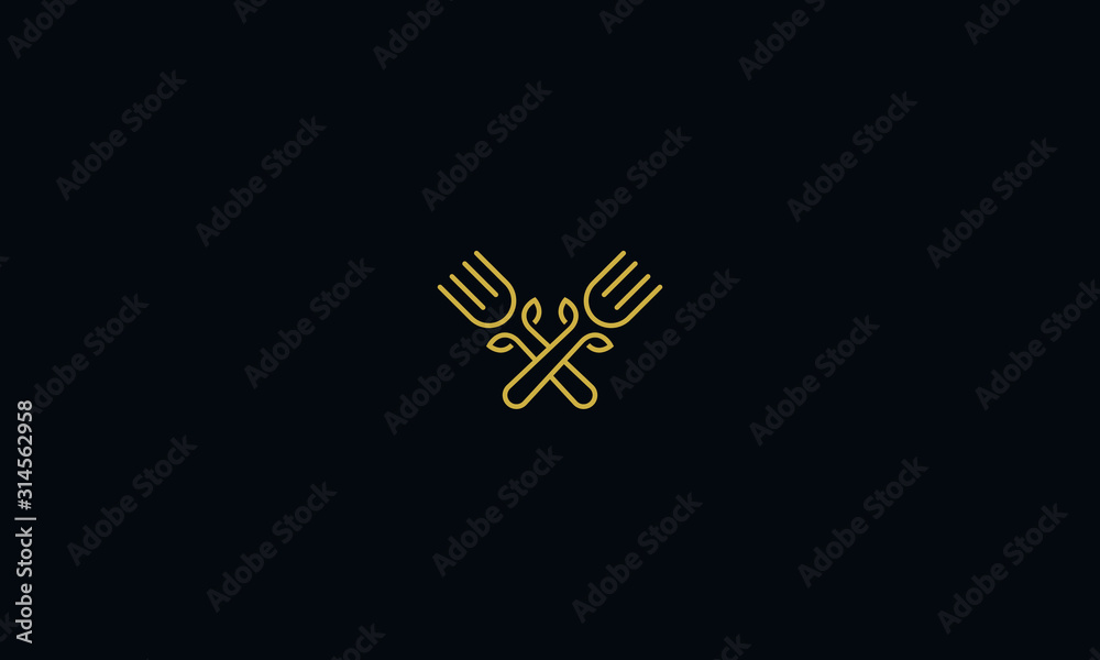 Fototapeta a line art icon logo of forks