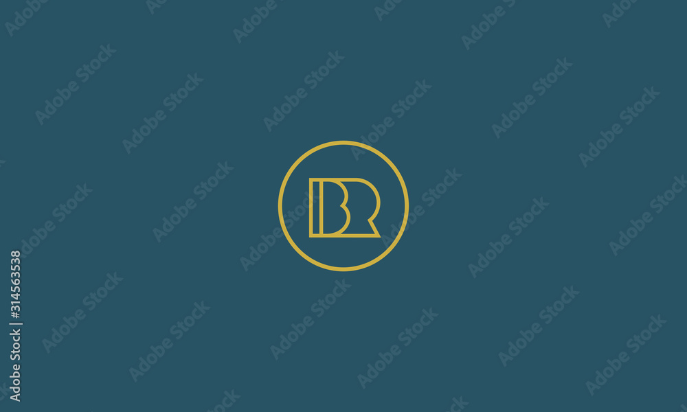 Alphabet letter monogram icon logo BR - obrazy, fototapety, plakaty 