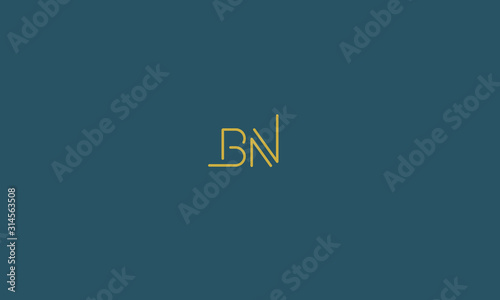 Alphabet letter monogram icon logo BN