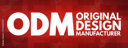 ODM - Original Design Manufacturer acronym, business concept background