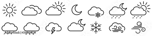 Weather icons set. Vector illustration