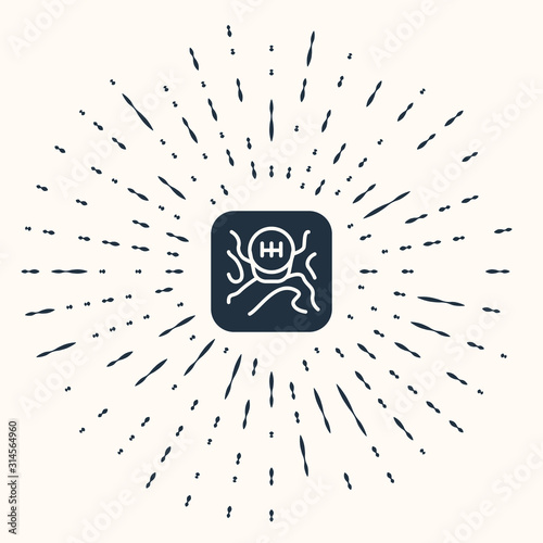 Grey Gear shifter icon isolated on beige background. Transmission icon. Abstract circle random dots. Vector Illustration