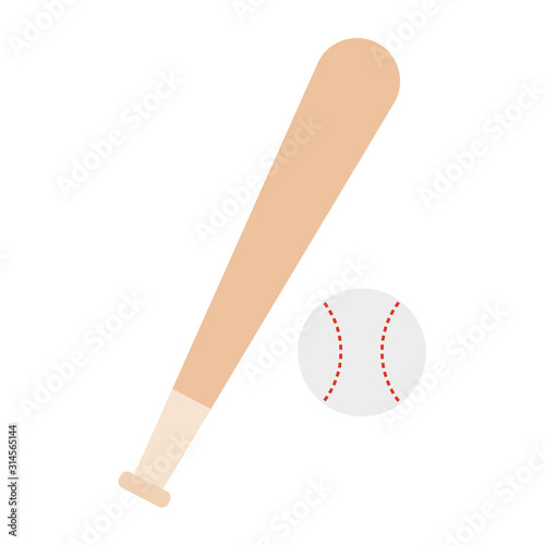 Baseball bat and ball