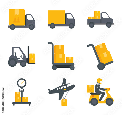 bundle of delivery service icons vector illustration design