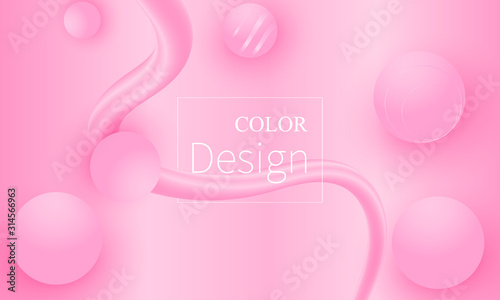 Pink design. Fluid shapes. Vector illustration.