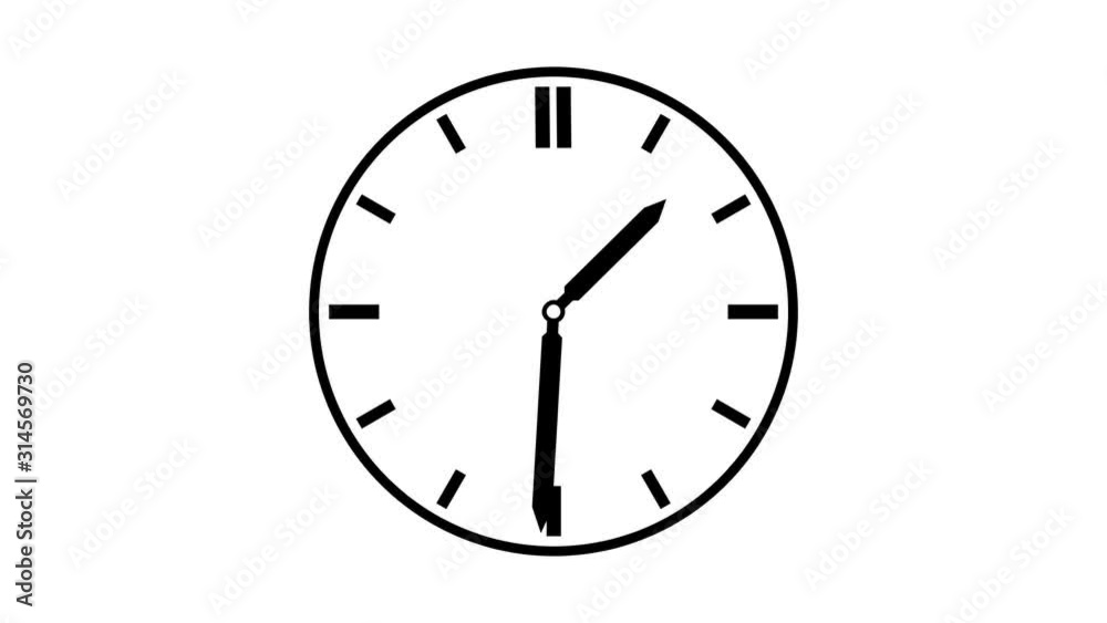 Motion background with spinning clock in 12 hour seamless loop (Full HD 1920x1080, 30fps).