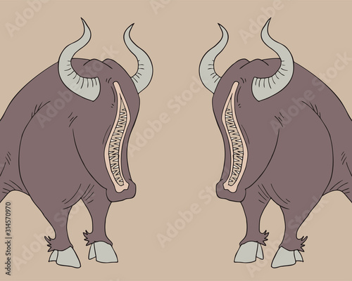 imaginative monster bull illustration