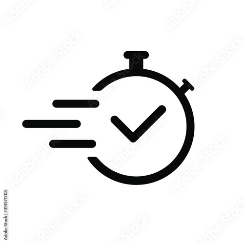 Time icon. Fast time symbol. Isolated vector illustration.