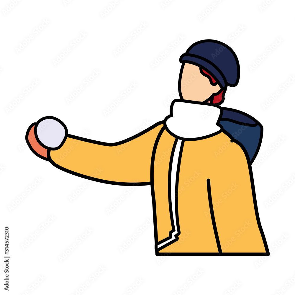 Fototapeta premium man with winter clothes on white background