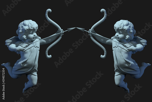 Photography cupid angel for valentines day 3D render