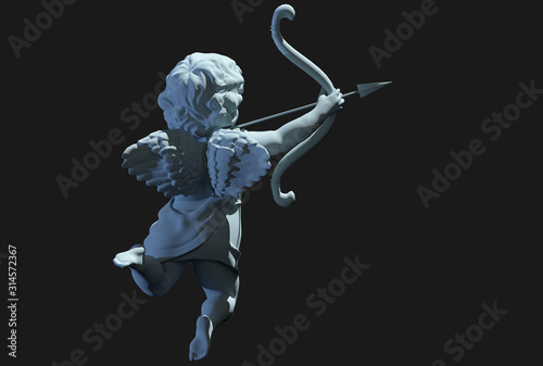 cupid angel for valentines day 3D render