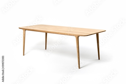 Wooden table isolated on white background