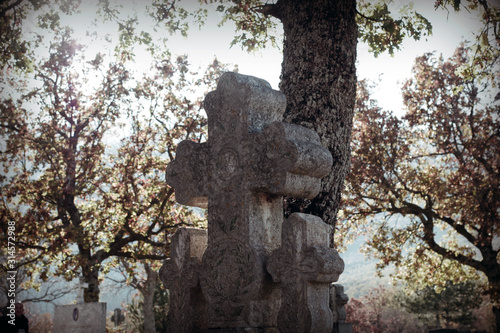 Graves stone monument cross 