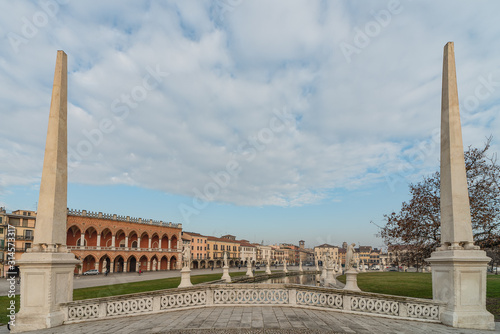 Prato della Valle, square in the city of Padua with the Memmia island photo