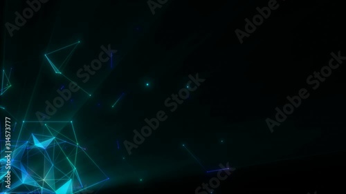 Wallpaper Mural Blue transforming shapes on a black background emit magic light. Seamless loop. Torontodigital.ca