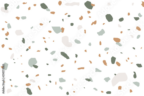 Texture Terrazzo in light colors. Classic italian cover composed of natural stone and concrete. Vector illustration.