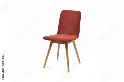 Maroon chair isolated on white background