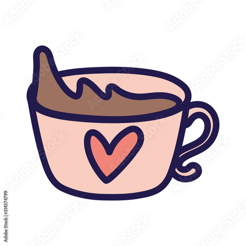 happy valentines day romantic coffee cup heart love