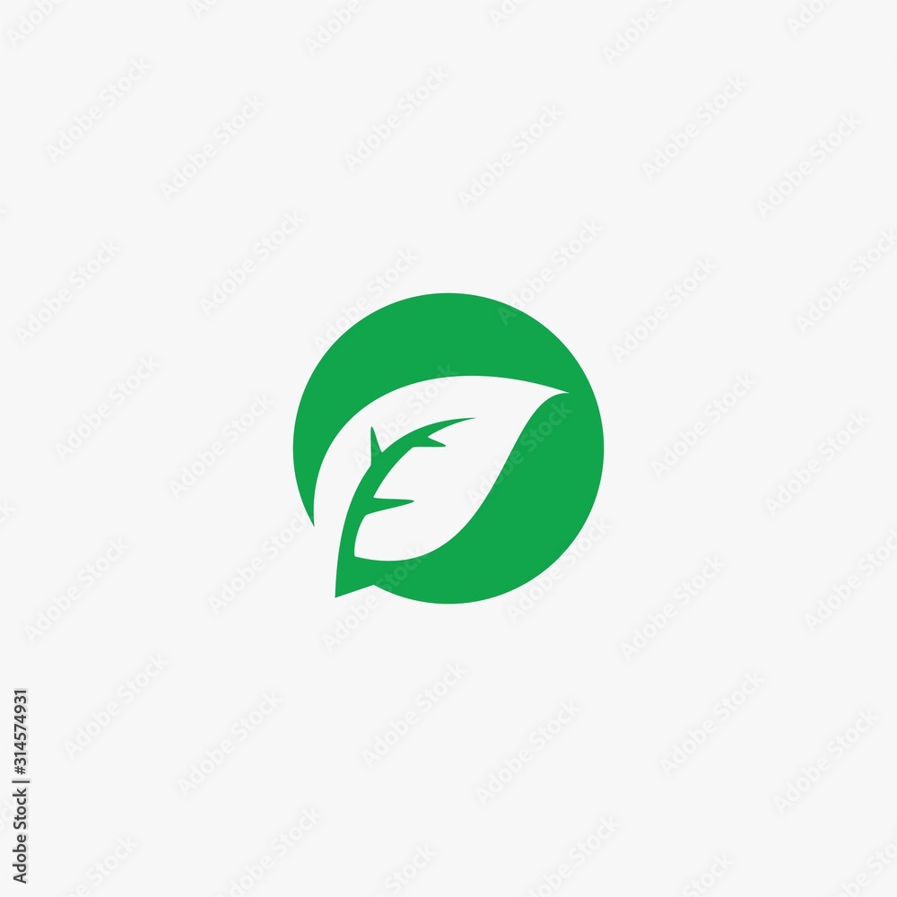 Leaf logo design. Green leaf circle sign symbol. Natural bio illustration. Leaf and circle vector icons. Leaf logo design. Green leaf circle sign symbol. Natural bio illustration. Leaf and circle vector icons.