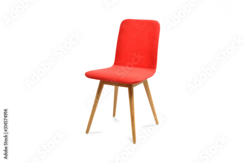 Red chair isolated on white background