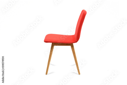 Red chair isolated on white background