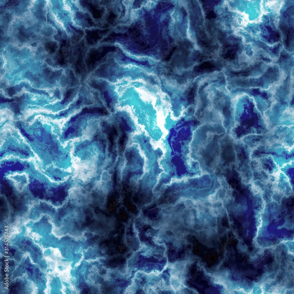 Fotografie Blue abstract marble veiny seamless surface background