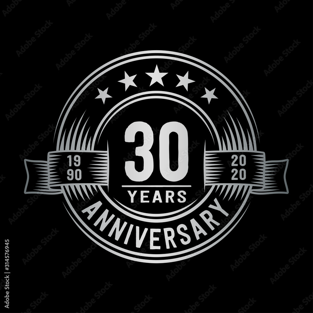 30 years anniversary celebration logotype. Vector and illustration.