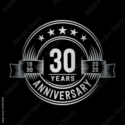 30 years anniversary celebration logotype. Vector and illustration.