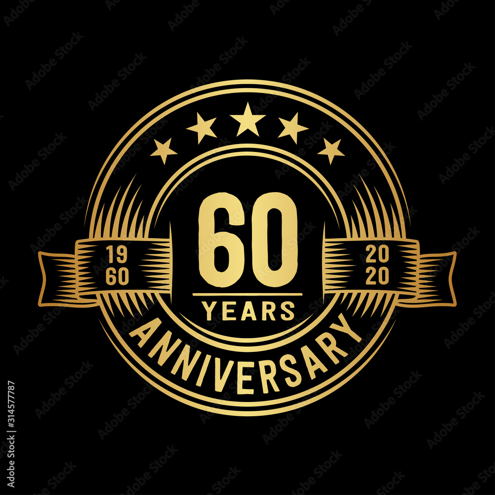 Fototapeta premium 60 years anniversary celebration logotype. Vector and illustration.