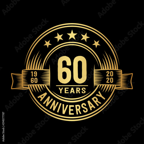 60 years anniversary celebration logotype. Vector and illustration.